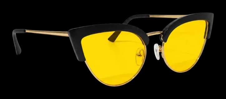 NEUROS Amber cat eye negru, din unghi