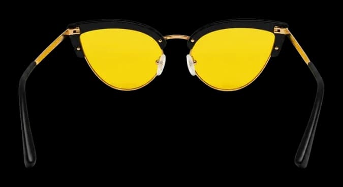 NEUROS Amber cat eye negru, din spate